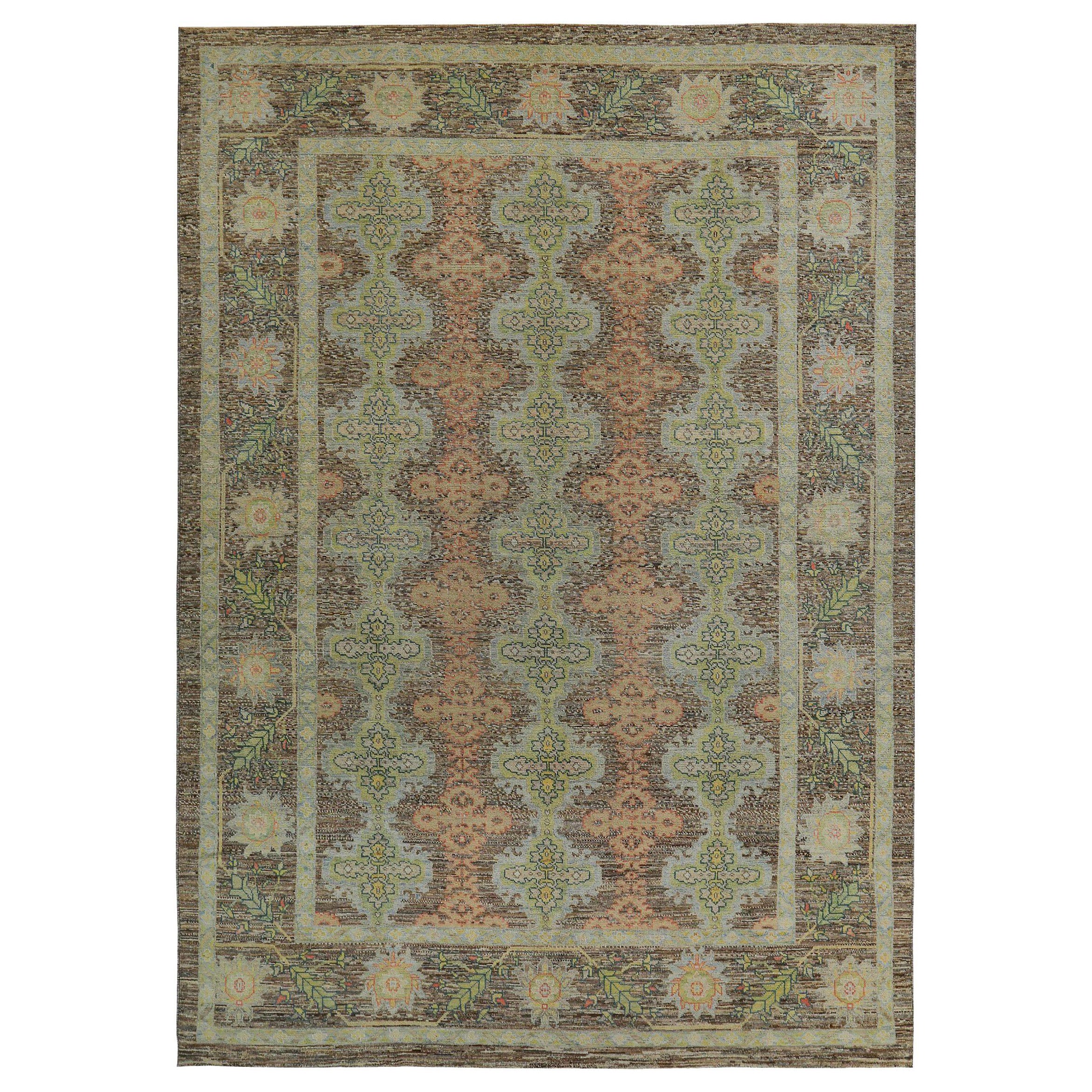 Tappeto Persian Rose Collection's Over Size Circa 1990 - Lana Marrone Verde Rosa - 89134