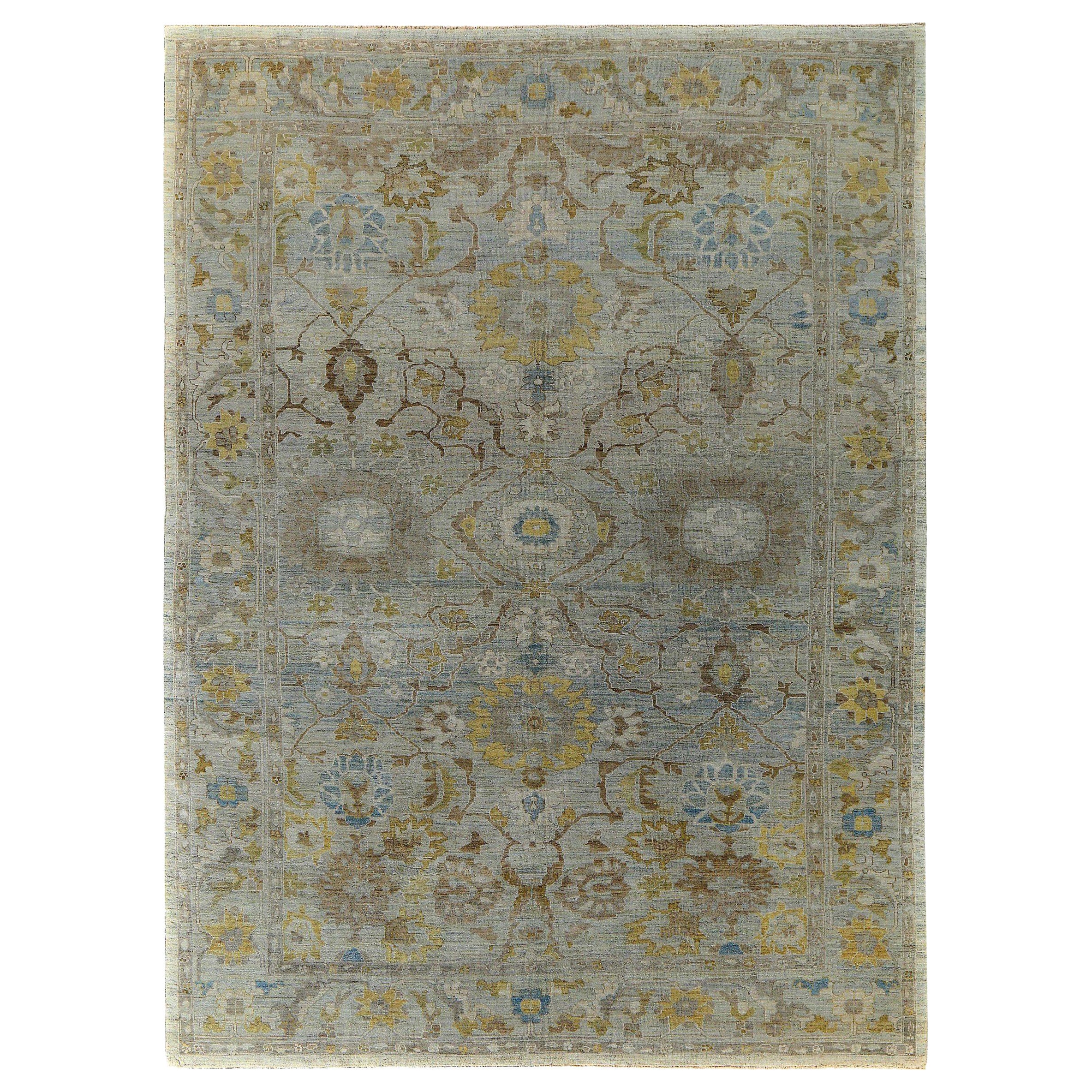 Persische Sultanabad Bereich Teppiche CIRCA 1990 - Wolle Braun Elfenbein Gelb Design - 89149