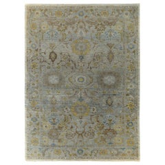 Persische Sultanabad Bereich Teppiche CIRCA 1990 - Wolle Braun Elfenbein Gelb Design - 89149