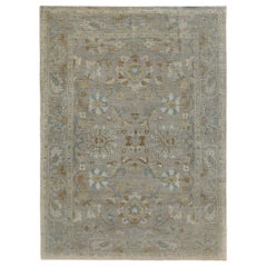 Persische Sultanabad-Teppiche Circa 1990 - Wolle Grün Elfenbein Taupe Design - 89150