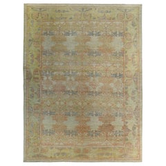 Persian Rose Collection Over Size Rug Circa 1990 - Wool Blue Green Ivory - 89132