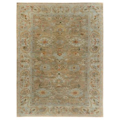 Persian Sultanabad Area Rugs Circa 1990 - Wool Brown Ivory Light Blue - 89157