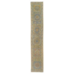Persische Rose Sammlung Läufer Teppich CIRCA 1990 - Wolle Blau Gelb Design - 89182