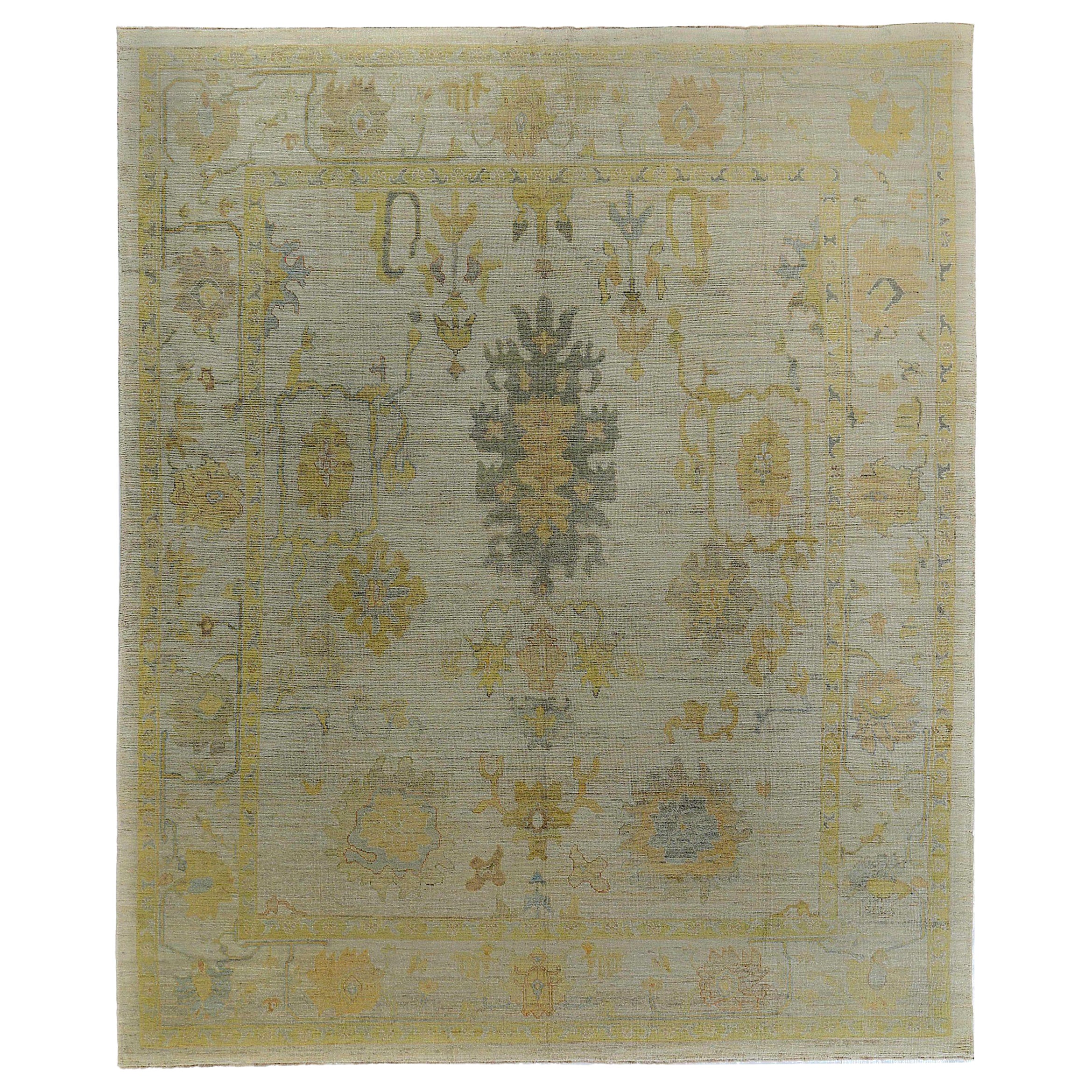 Tapis persan rose collection vers 1990 - Laine ivoire jaune - 89176