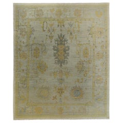 Tapis persan rose collection vers 1990 - Laine ivoire jaune - 89176