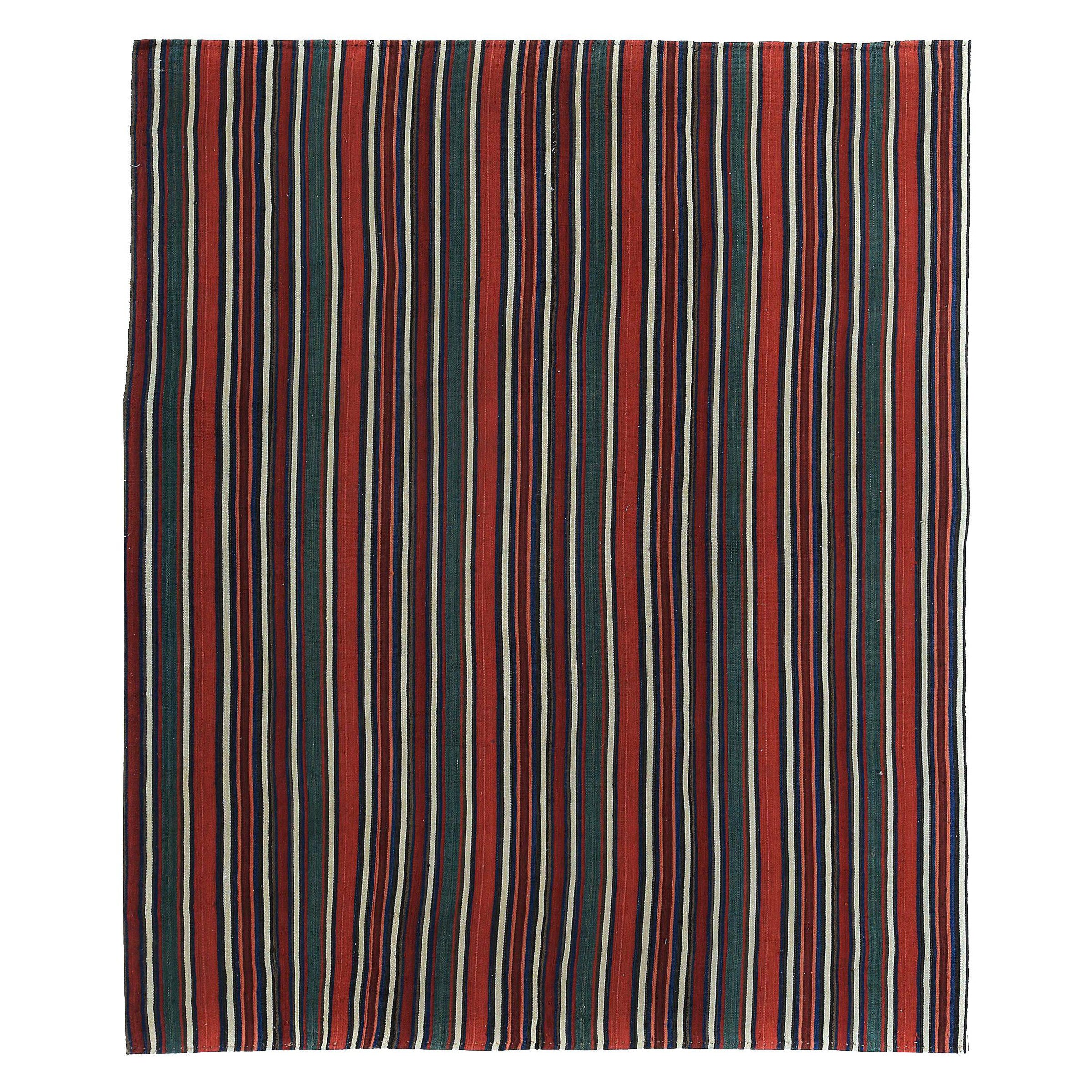 Persischer Kelim-Teppich Circa 1910 - Wolle Blau Elfenbein Rot Design - 89190