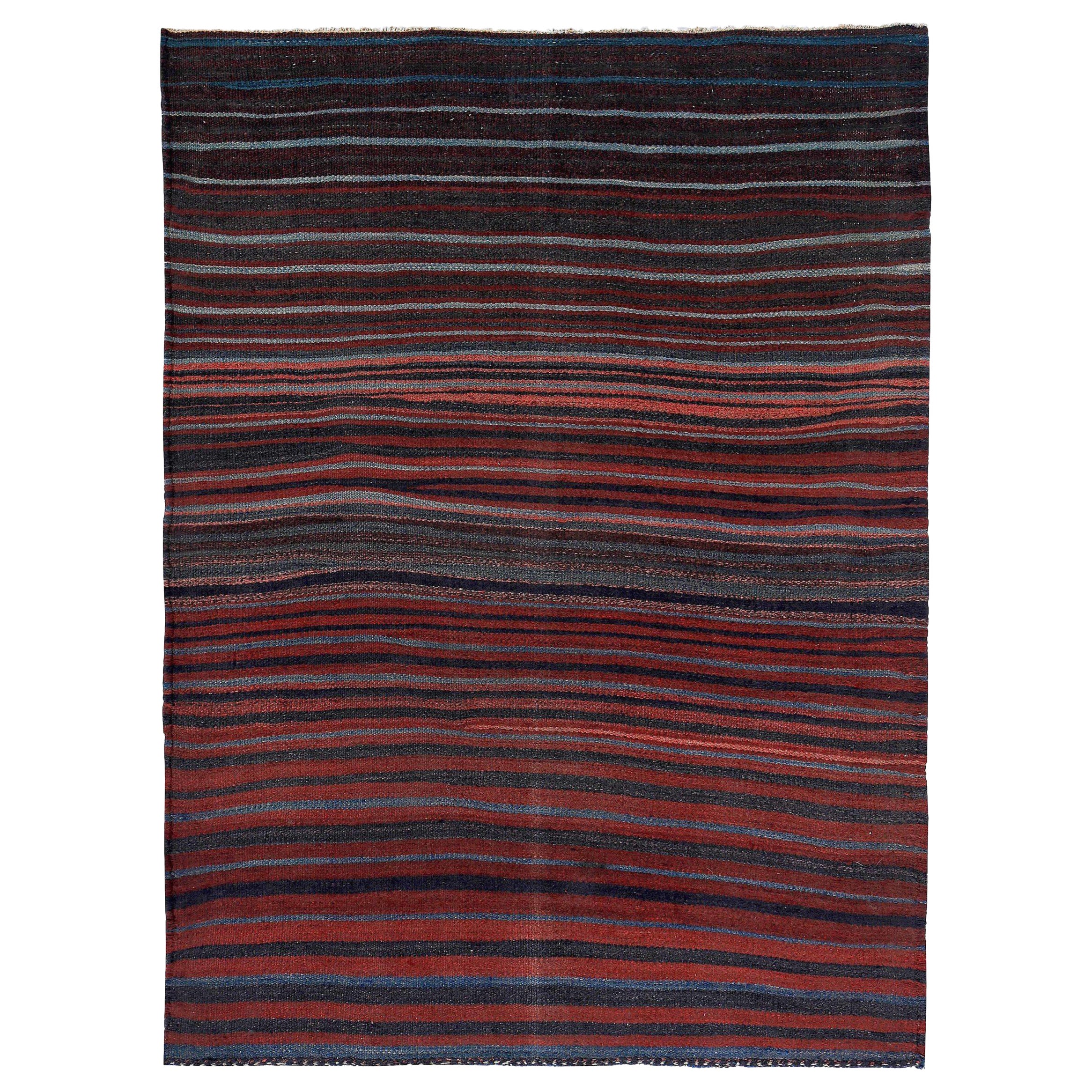 Persischer Kilim Small Rug - Wolle Blau Braun Rot Design - 89191