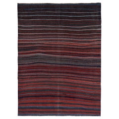 Persian Kilim Small Rug - Wool Blue Brown Red Design - 89191