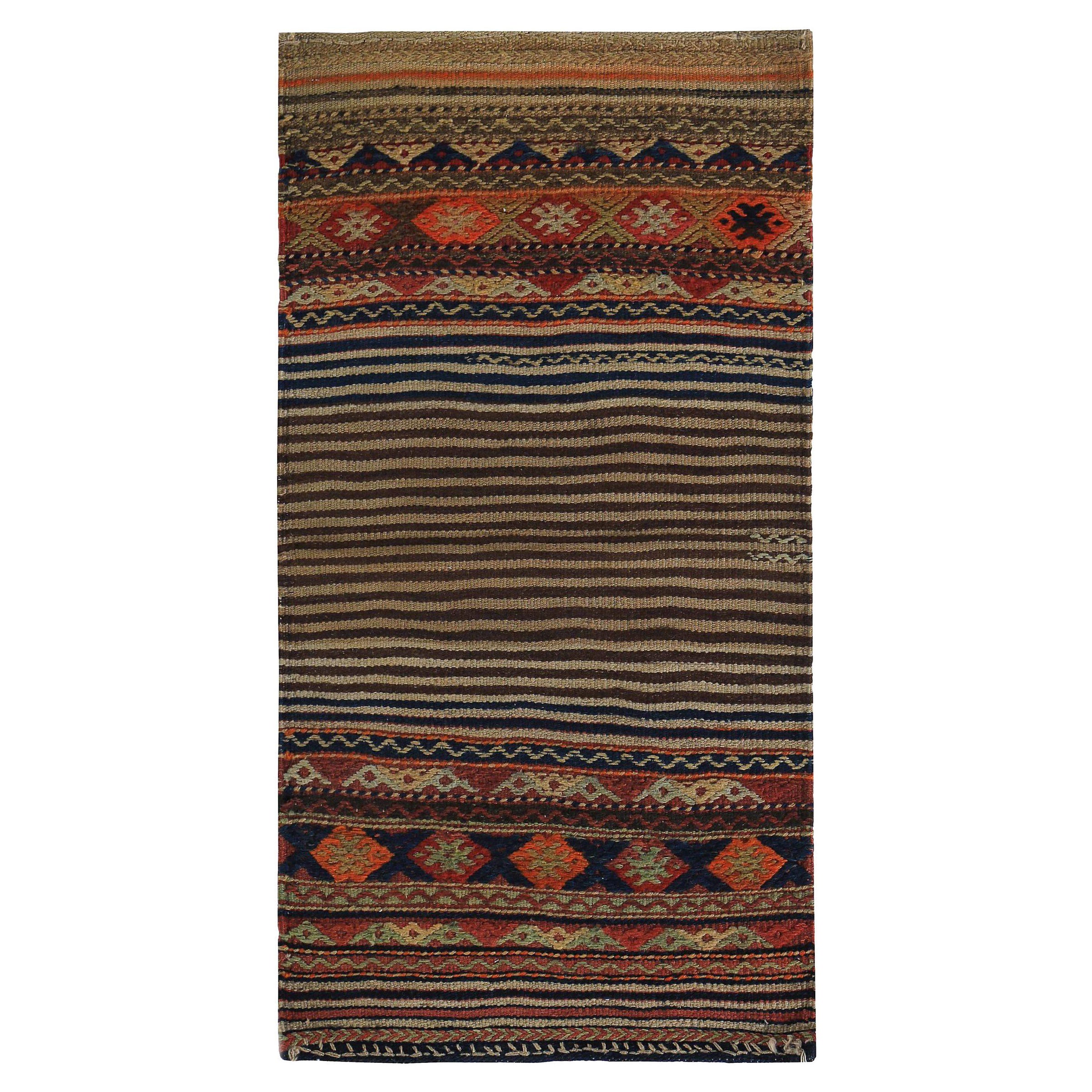 Rug & Kilim Kilim - Laine Brown Ivory Orange Design - 89195