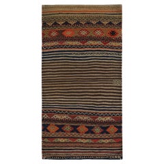 Rug & Kilim Kilim - Laine Brown Ivory Orange Design - 89195
