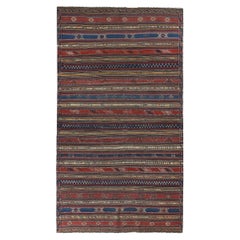 Alfombras Persas Kilim - Lana Azul Rojo Amarillo Diseño - 89207