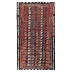 Persischer Kelim-Teppich Circa 1910 - Wolle Elfenbein Orange Rot Design - 89209