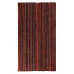 Alfombra Persa Kilim Pequeña Circa 1910 - Lana Azul Naranja Rojo Design - 89215