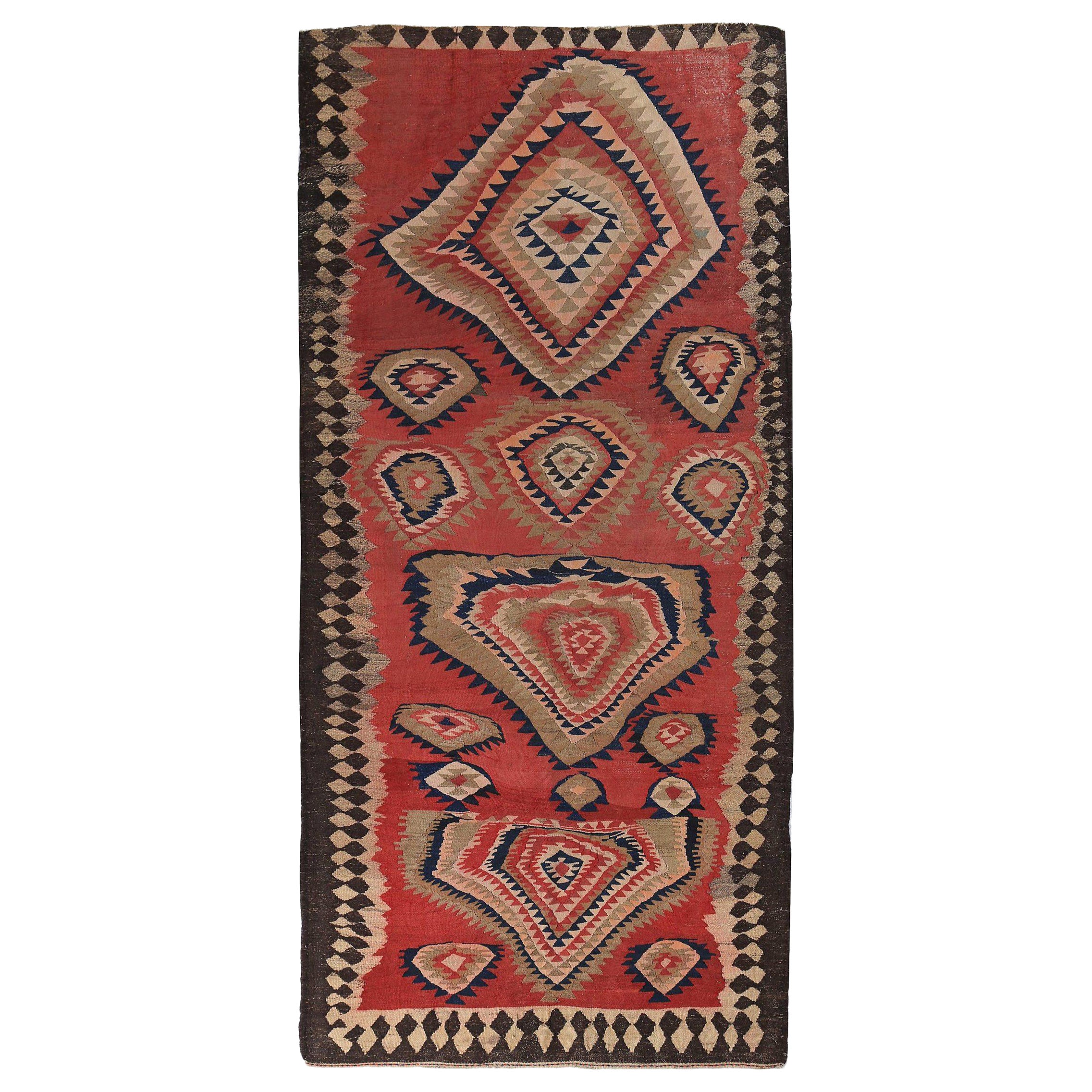 Rug & Kilim Persan Circa 1990 - Laine Brown Ivory Red Design - 89216