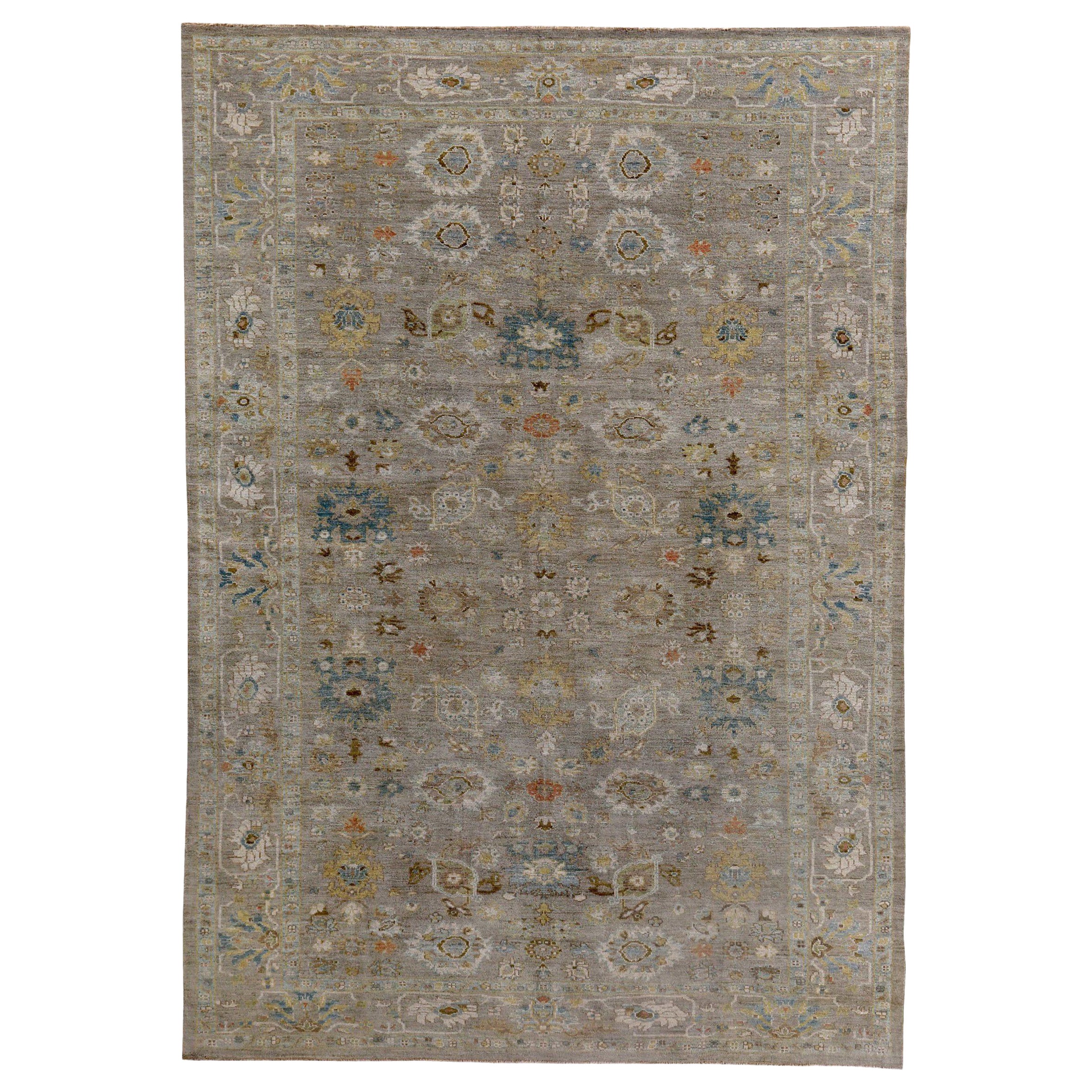 Persische Sultanabad-Teppiche Circa 1990 - Wolle Elfenbein Taupe Design - 89246