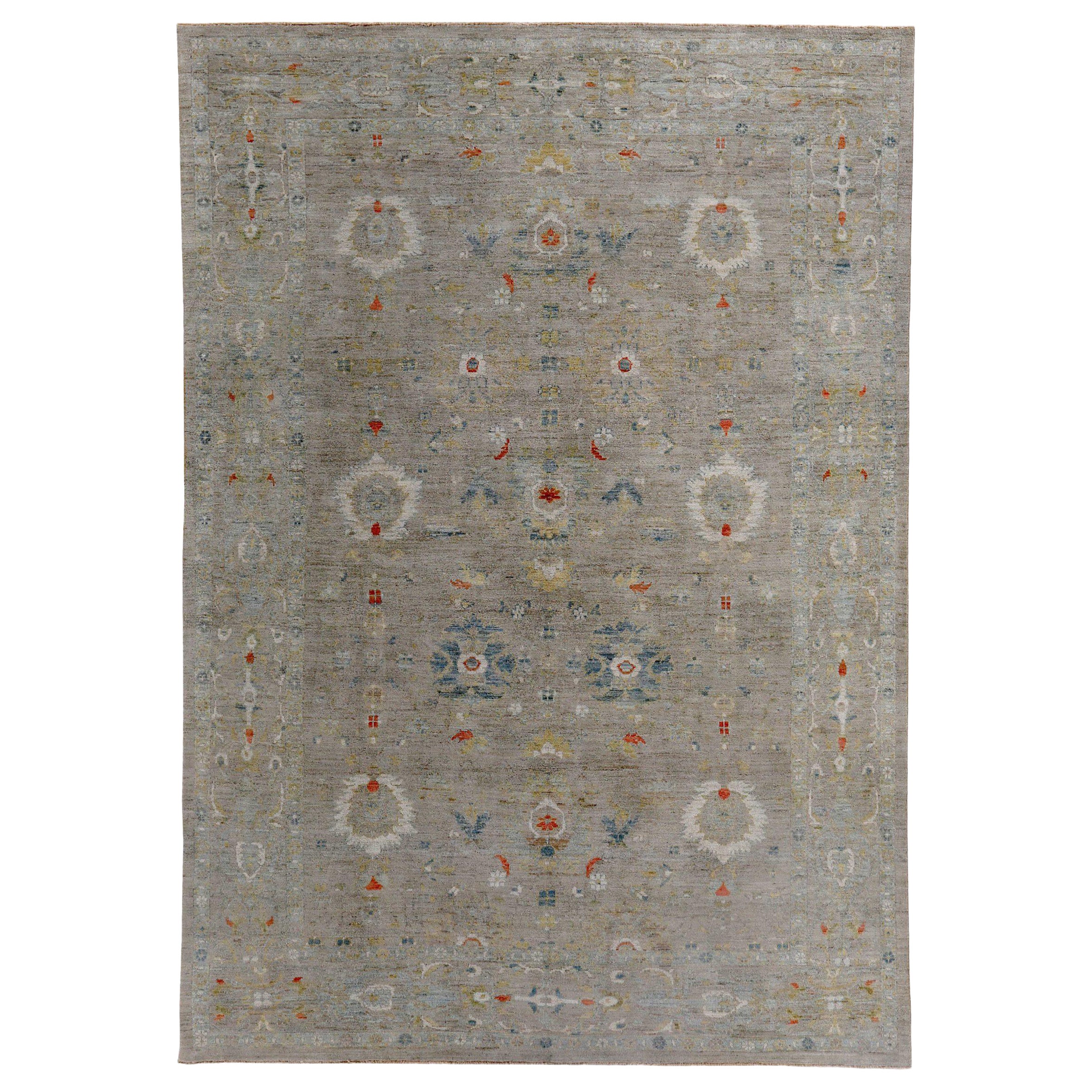 Persische Sultanabad-Teppiche Circa 1990 - Wolle Elfenbein Taupe Design - 89251