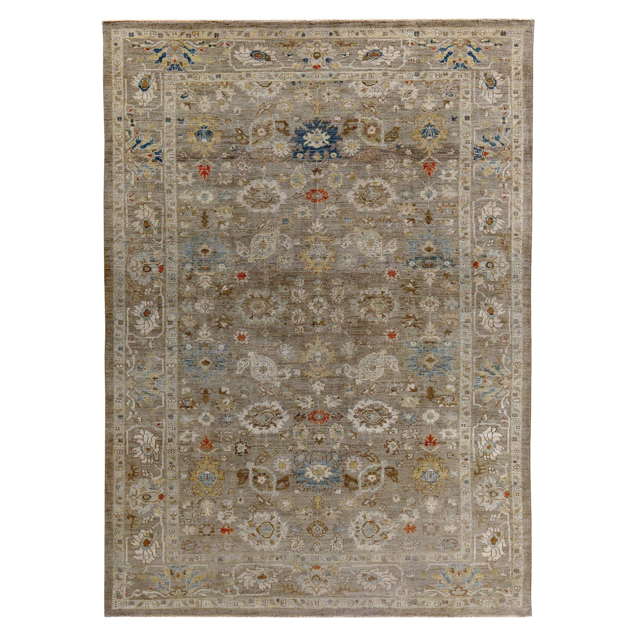 Persische Sultanabad Teppiche Circa 1990 - Wolle Braun Elfenbein Design - 89253