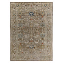 Persische Sultanabad Teppiche Circa 1990 - Wolle Braun Elfenbein Design - 89253