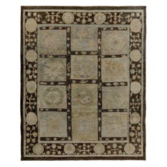 Persian Rose Collection Area Rugs Circa 1990 - Wool Brown Green Ivory - 89276