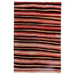 Persischer Kilim Small Rug CIRCA 1910 - Wolle Schwarz Rot Gelb Design - 89292