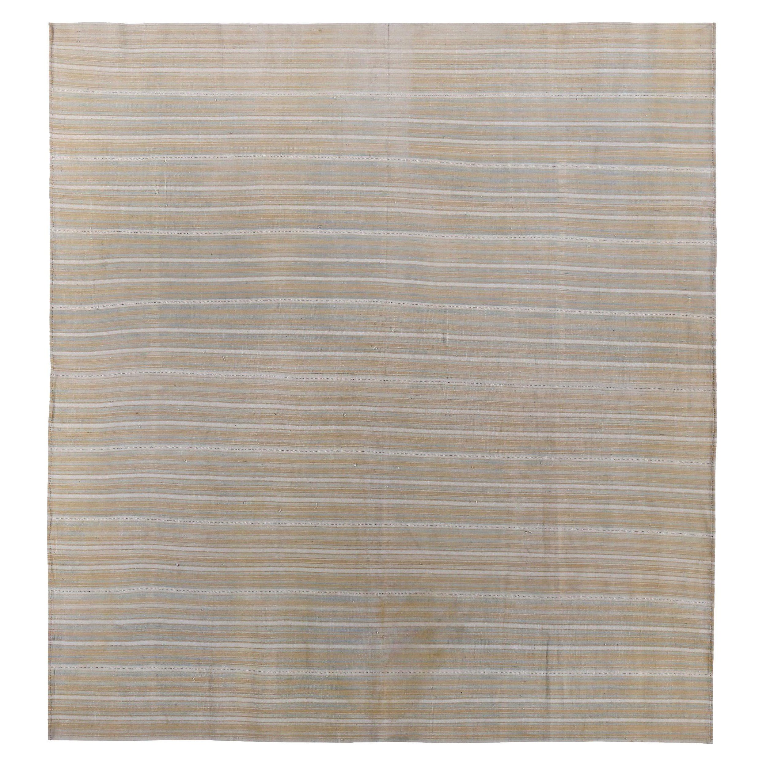 Persische Kilim Small Rug CIRCA 1910 - Wolle Elfenbein Taupe Gelb Design - 89296