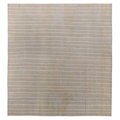 Petit tapis persan Kilim vers 1910 - Laine ivoire taupe jaune motif jaune - 89296