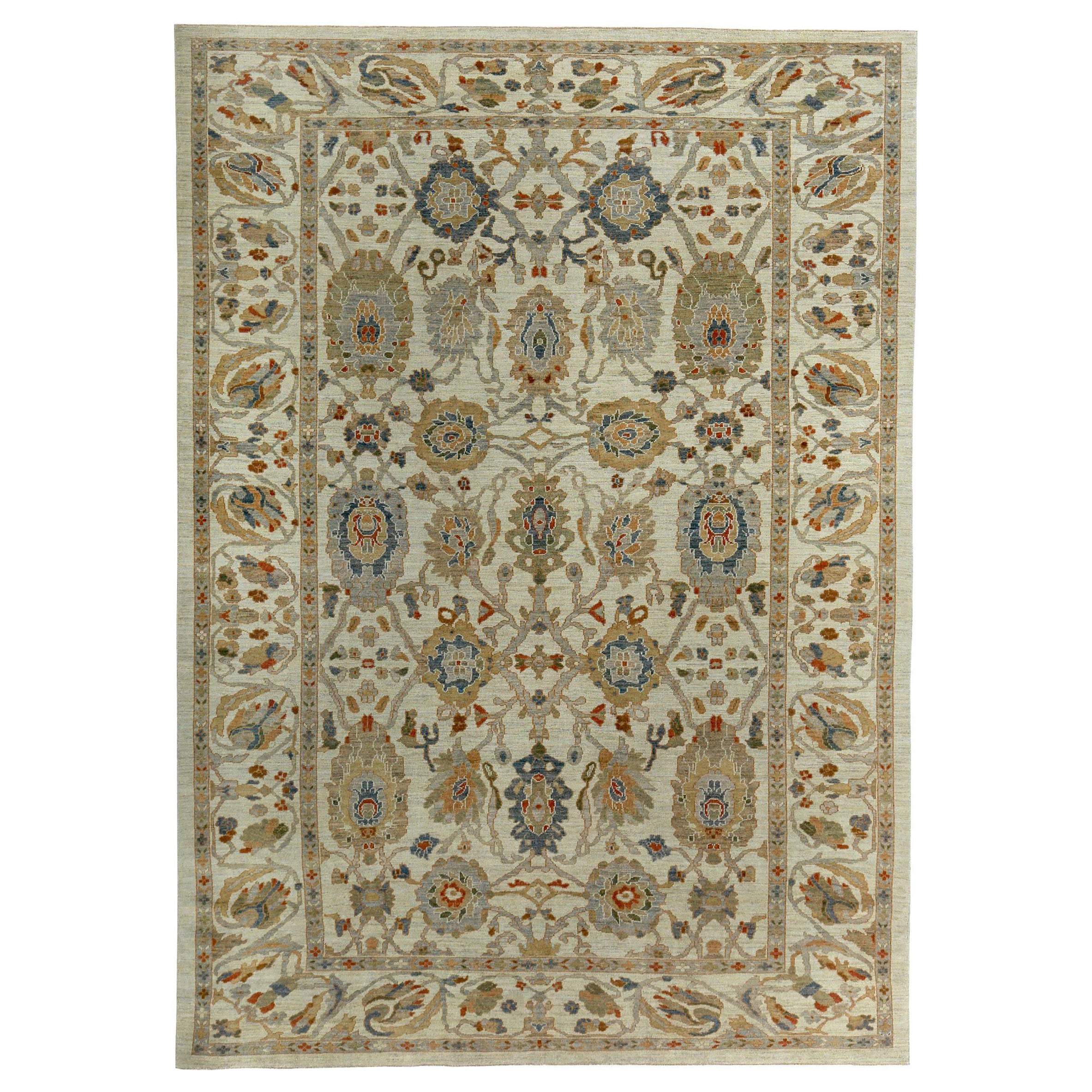 Persische Sultanabad Teppiche Circa 1990 - Wolle Braun Elfenbein Design - 89310