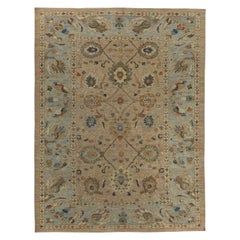 Persische Sultanabad-Teppiche Circa 1990 - Wolle Elfenbein Hellblau Design - 89325