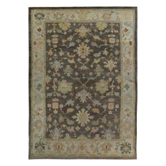 Persian Rose Collection Area Rugs Circa 1990 - Wool Brown Ivory Yellow - 89314