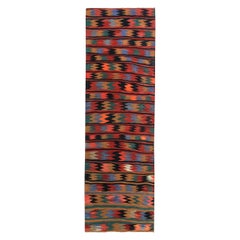 Persischer Kelim-Läufer Circa 1910 - Wolle Blau Grün Rot Design - 89330