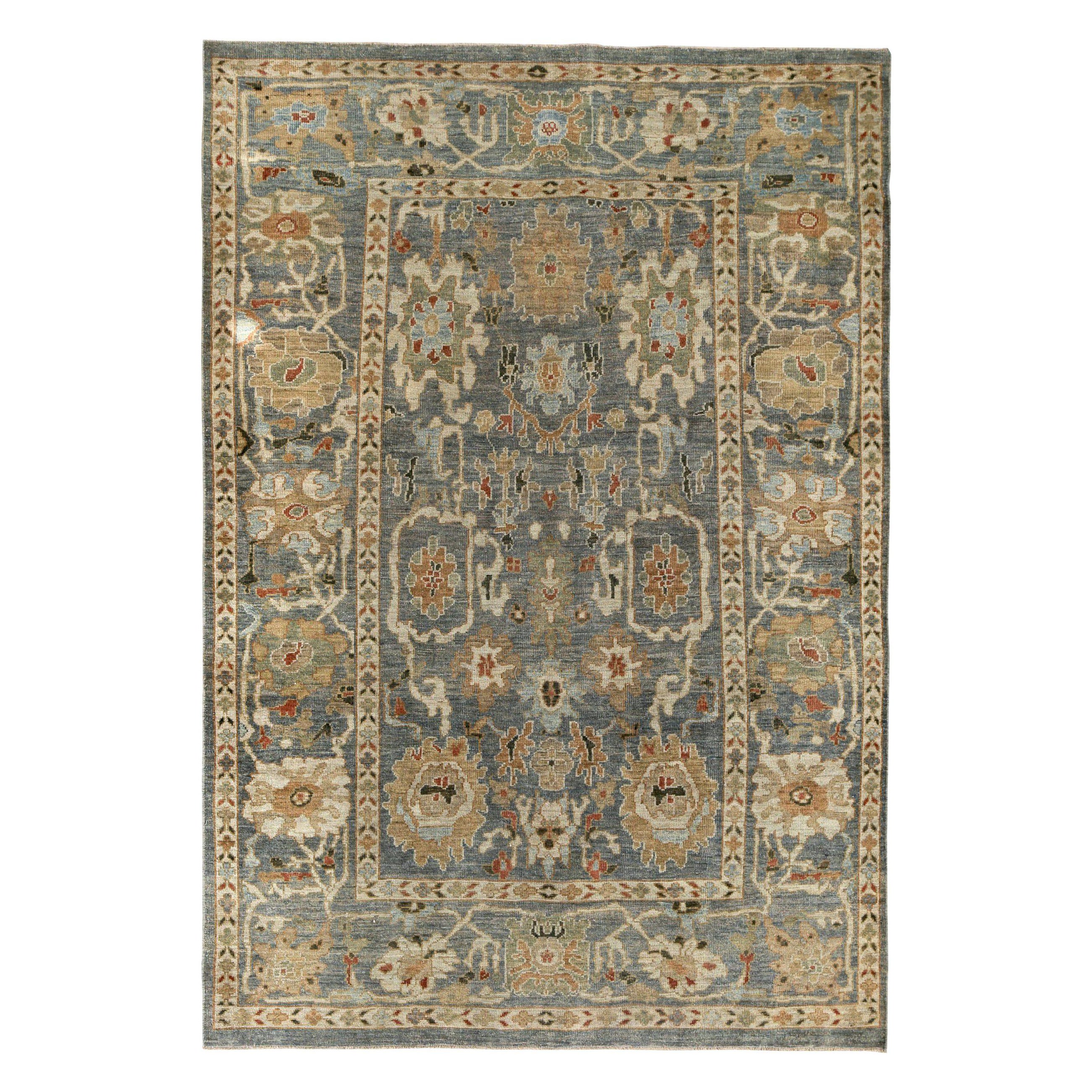 Persische Sultanabad Bereich Teppiche CIRCA 1990 - Wolle Grau Elfenbein Gelb Design - 89331