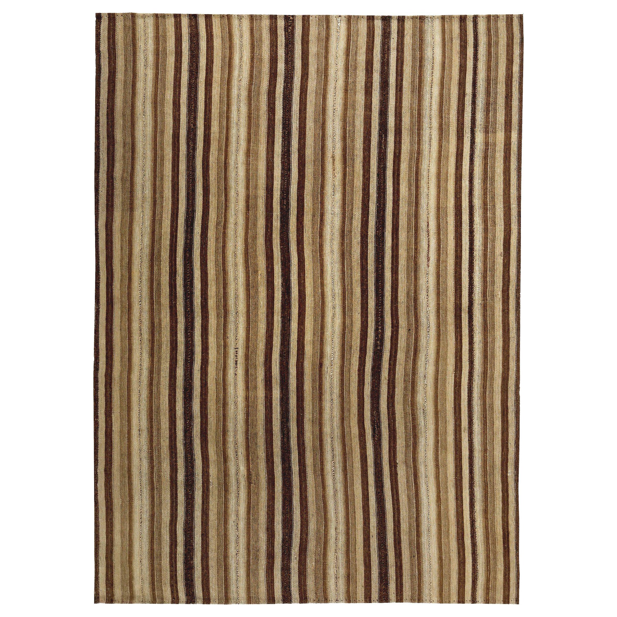 Persische Kilim Area Rugs CIRCA 1910 - Wolle Braun Elfenbein Design - 89348