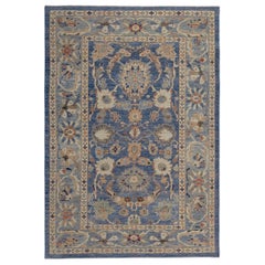 Tappeti persiani Sultanabad Rugs Circa 1990 - Lana Blu Avorio Design - 89394