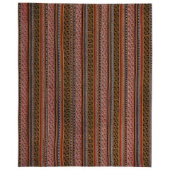 Alfombra Persa Kilim Pequeña Circa 1910 - Lana Azul Rojo Amarillo Design - 89439