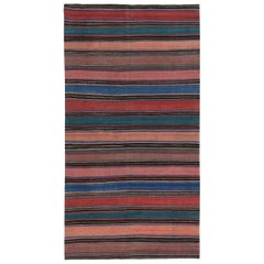 Persischer Kelim-Teppich Circa 1910 - Wolle Blau Grün Rosa Rot Design - 89443