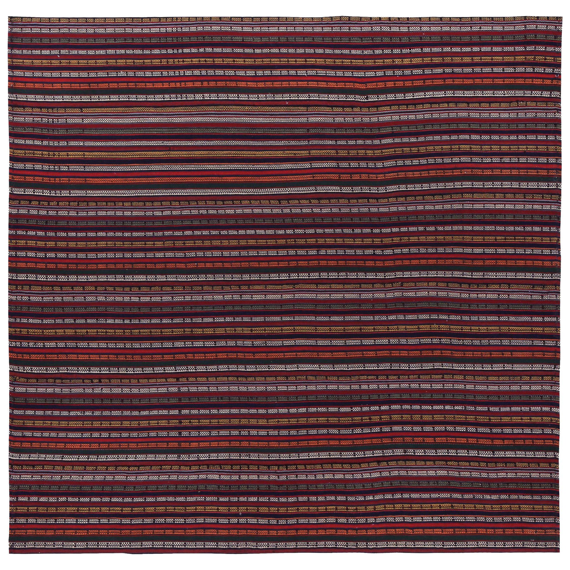 Persische Kilim Small Rug CIRCA 1910 - Wolle Elfenbein Rot Gelb Design - 89430