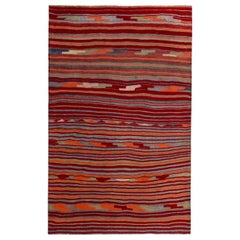 Persischer Kelim-Teppich Circa 1910 - Wolle Grün Orange Rot Design - 89433