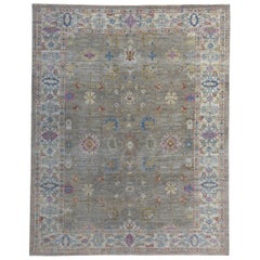 Persische Sultanabad-Teppiche Circa 1990 - Wolle Grau Elfenbein Purpel Design - 89434