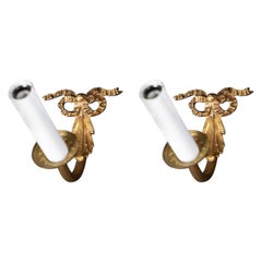 Small French Louis XVI Bronze D’ore Sconces, 19th Century, Pair Available