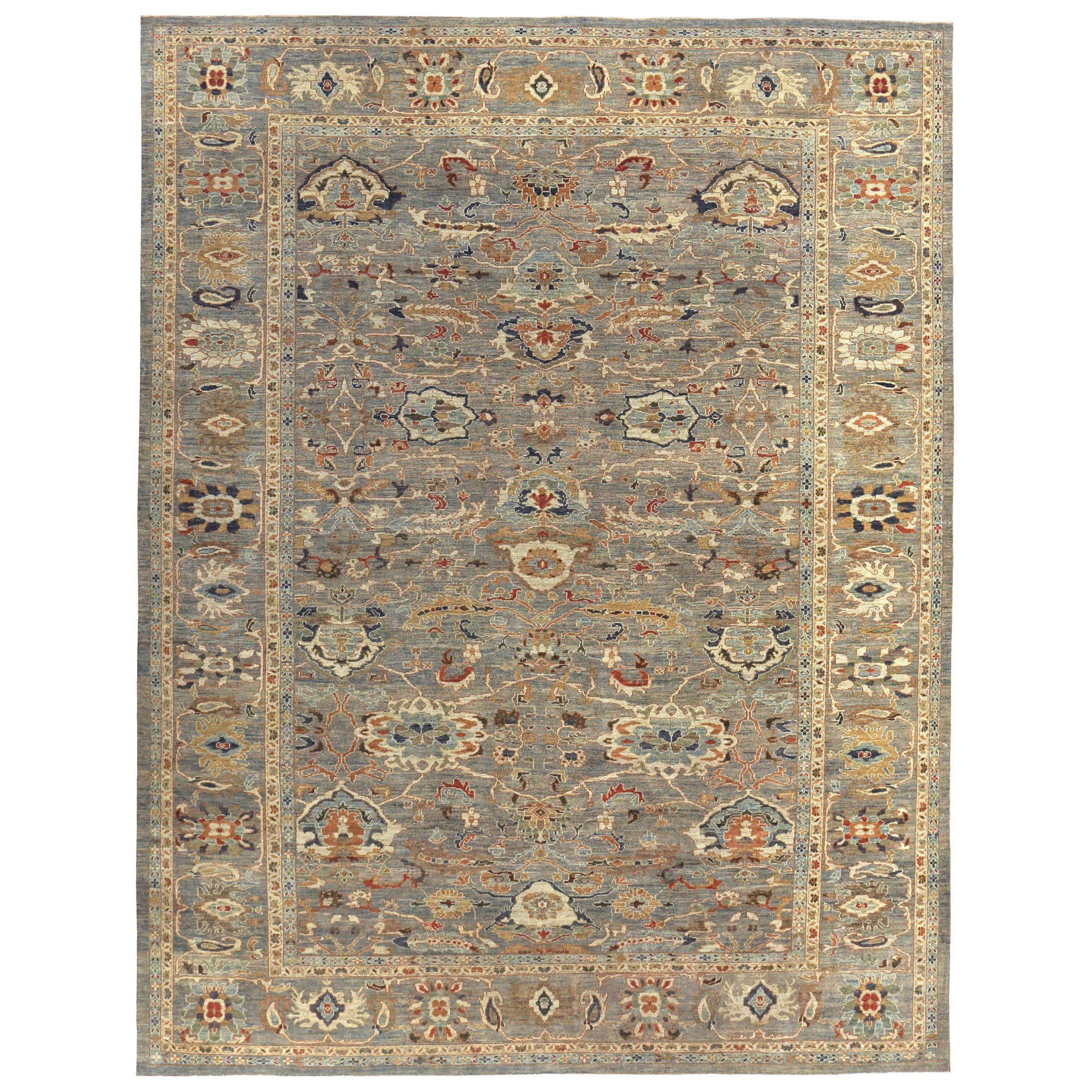 Persischer Sultanabad Over Size Teppich CIRCA 1910 - Wolle Grau Elfenbein Design - 89508