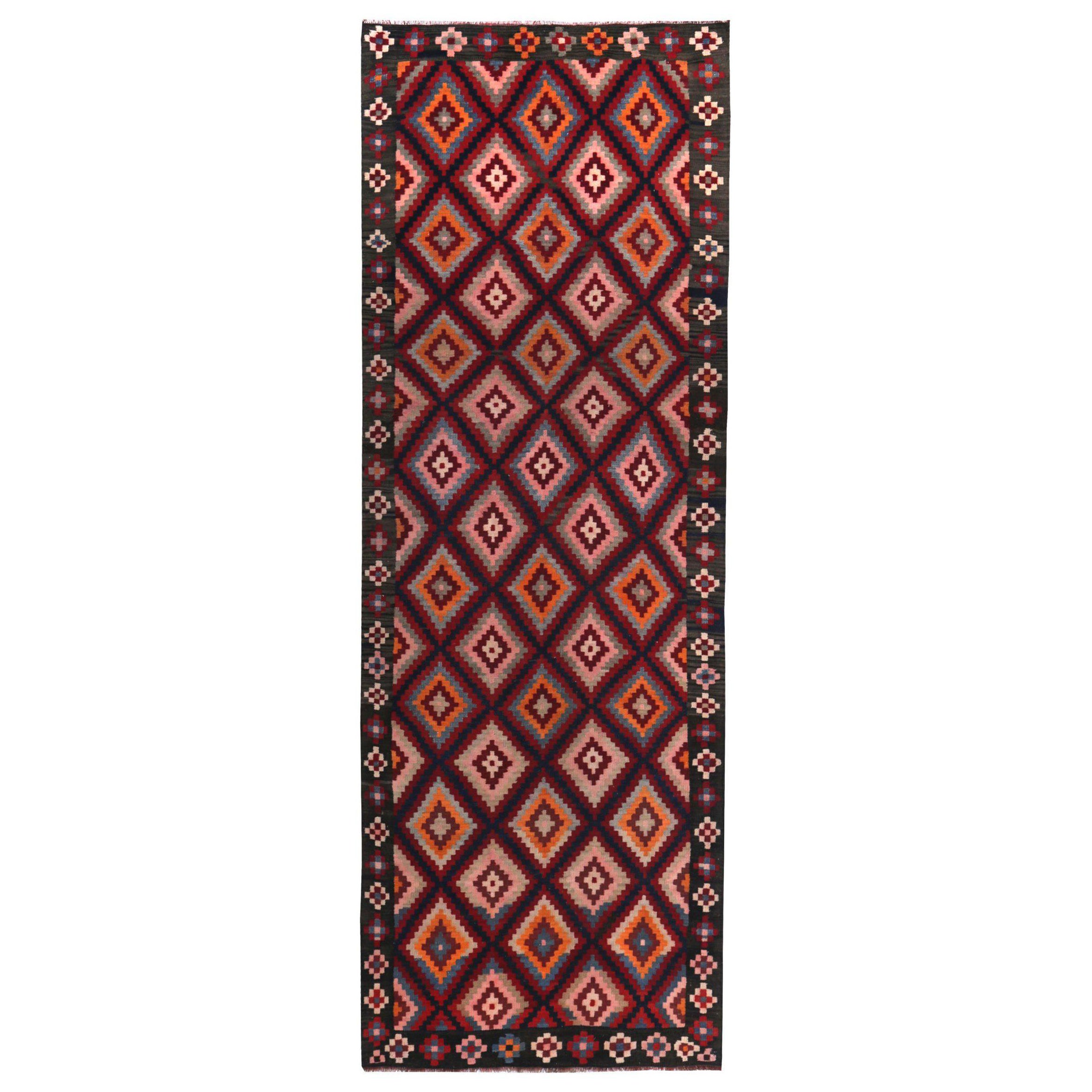 Alfombras Persas Kilim Circa 1910 - Lana Marrón Marfil Naranja Diseño - 89509