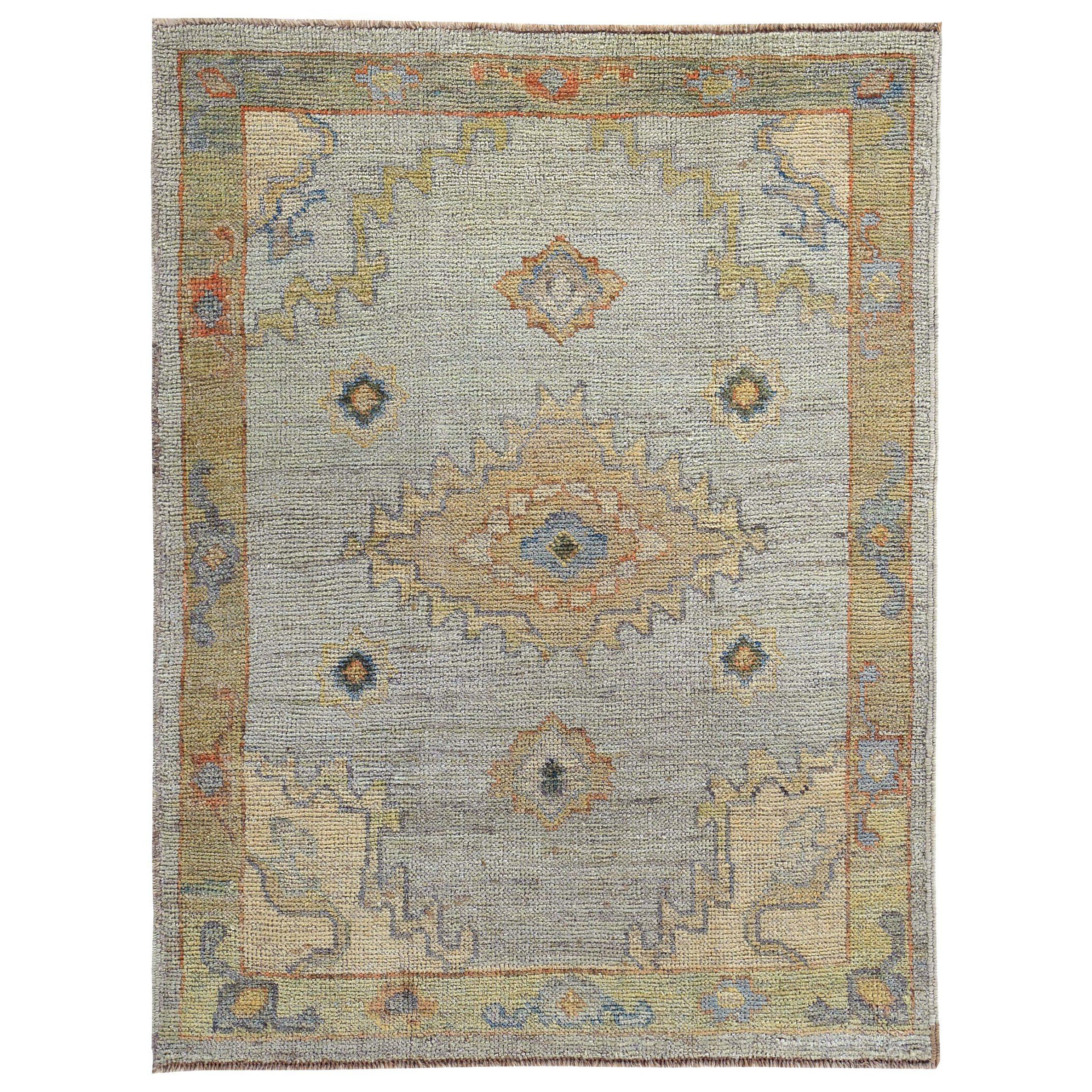 Petit tapis persan rose collection vers 1990 - Laine ivoire jaune et jaune - 89493