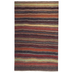 Rug & Kilim Persan Circa 1910 - Laine Brown Orange Rouge Jaune Design/One - 89497