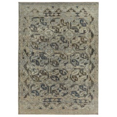 Persian Sultanabad Area Rugs Circa 1990 - Wool Blue Brown Ivory Design - 89513