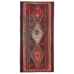 Persischer Kilim Kleiner Teppich CIRCA 1910 - Wolle Braun Elfenbein Rot Design - 89499