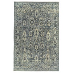 Alfombra Persa Sultanabad Rugs Circa 1990 - Lana Gris Diseño Marfil - 89520