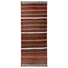 Tapis persans Kilim datant d'environ 1910 - Motif en laine bleu orange rouge - 89533