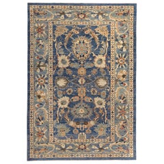 Persische Sultanabad-Teppiche Circa 1990 - Wolle Blau Elfenbein Design - 89541