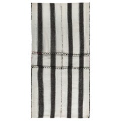 Persian Kilim Small Rug Circa 1910 - Wool Brown Ivory Design - 89527