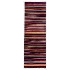 Persian Kilim Runner Rug Circa 1910 - Wool Pink Purpel Yellow Design - 89551